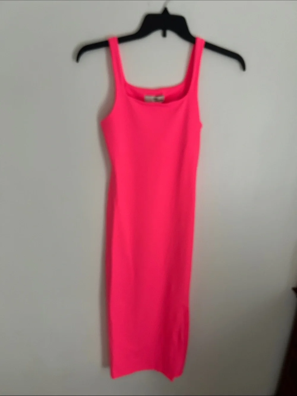 Anthropologie Daily Practice Bright Neon Pink  Tank Dress Size XS